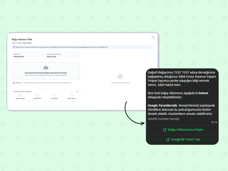 Hızlı Video Yükleme & WhatsApp Bildirimi